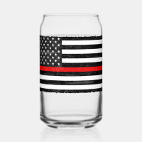 Thin Red Line Grungy American Flag