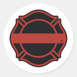 Thin Red Line Maltesse Cross Classic Round Sticker