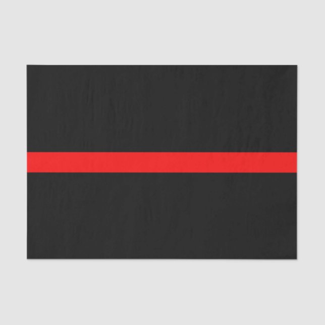 Thin Red Line Memorial Symbol on Tissue Paper (Front)