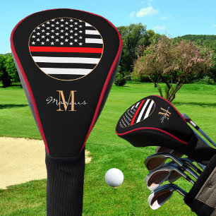 Thin Red Line Monogrammed & Golf USA flag Golf Head Cover