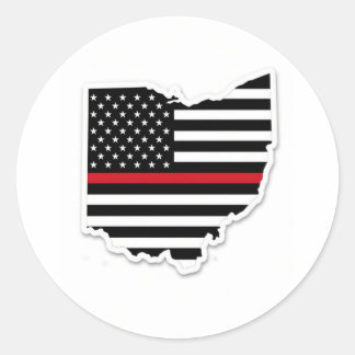 Thin Red Line Ohio Classic Round Sticker