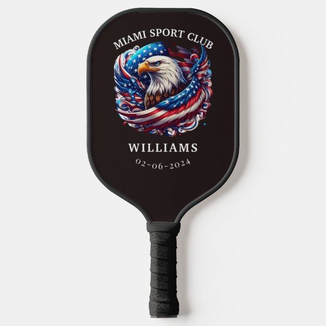 Thin Red Line Personalised Firefighter Monogram  Pickleball Paddle (Front)