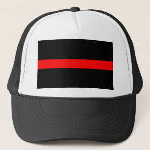 thin red line police law trucker hat
