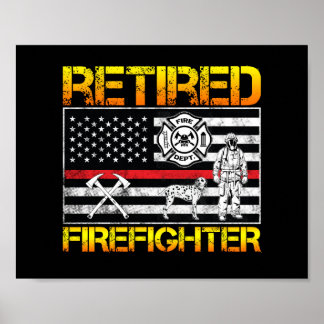 Thin Red Line Retired Firefighter Retirement Poster