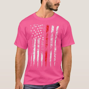 Thin Red Line US Flag Distressed Firefighter Gift T-Shirt