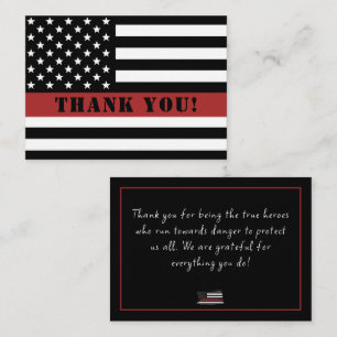 Thin Red Line USA Flag Firefighter Appreciation Card