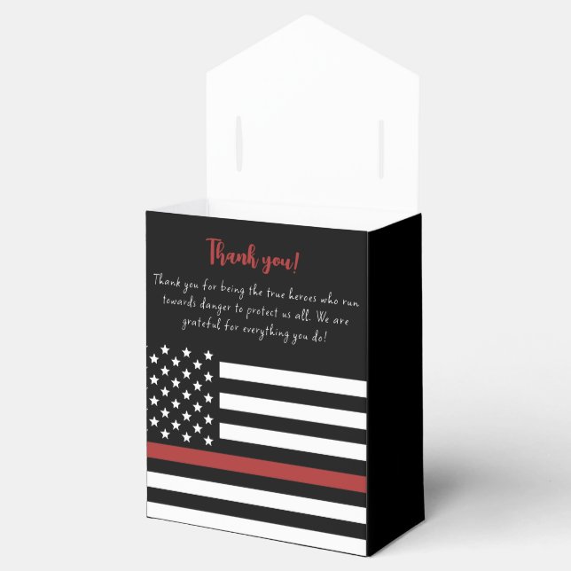 Thin Red Line USA Flag Firefighter Appreciation Favour Box (Opened)