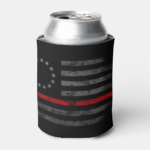 THIN RED LINE Vintage Betsy Ross Flag Can Cooler