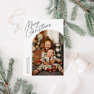 thin script christmas arch  holiday card