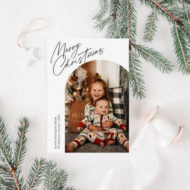 thin script christmas arch  holiday card (Creator Uploaded)