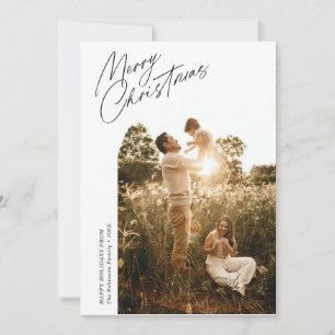 thin script christmas arch photo holiday card