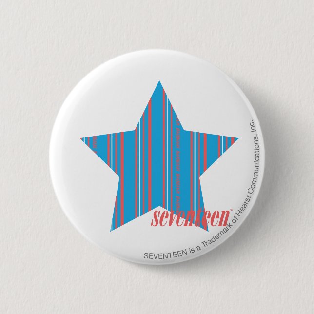 Thin Stripes Aqua 2 6 Cm Round Badge (Front)
