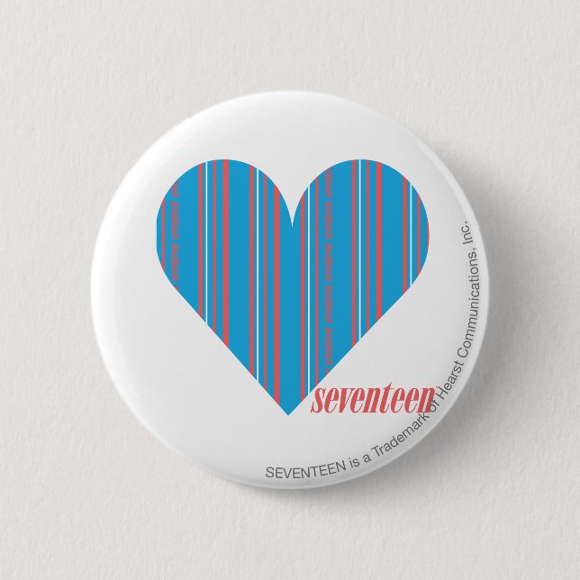 Thin Stripes Aqua 3 6 Cm Round Badge (Front)