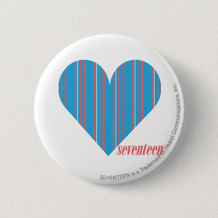 Thin Stripes Aqua 3 6 Cm Round Badge