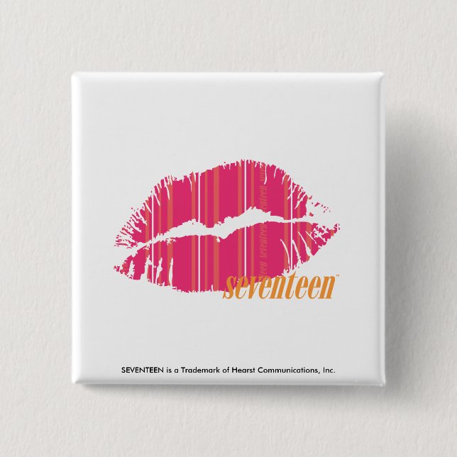 Thin Stripes Magenta 15 Cm Square Badge (Front)