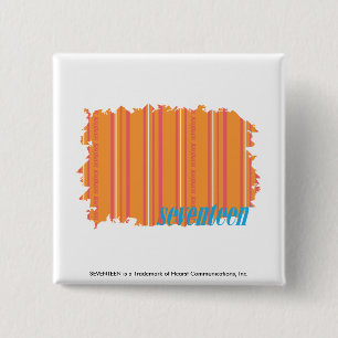 Thin Stripes Orange 2 15 Cm Square Badge
