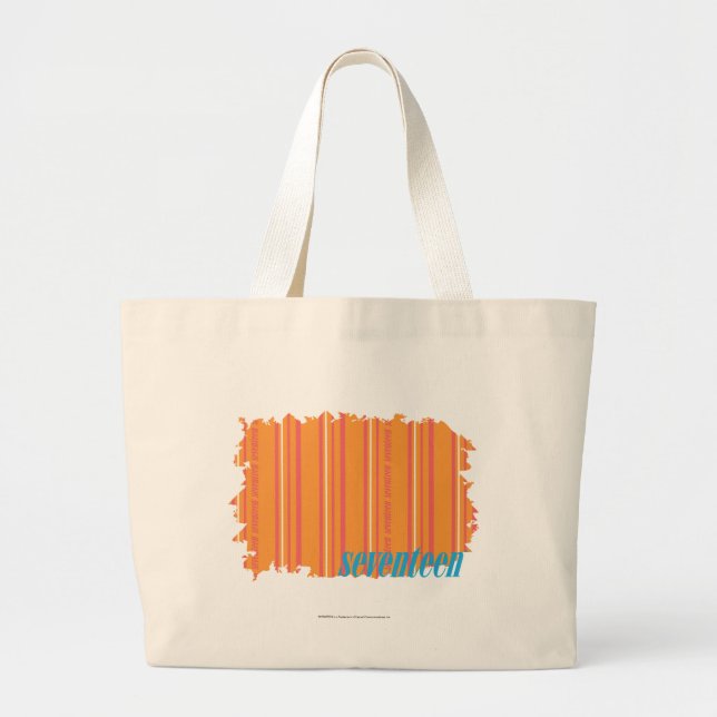 Thin Stripes Orange 2 Large Tote Bag (Front)