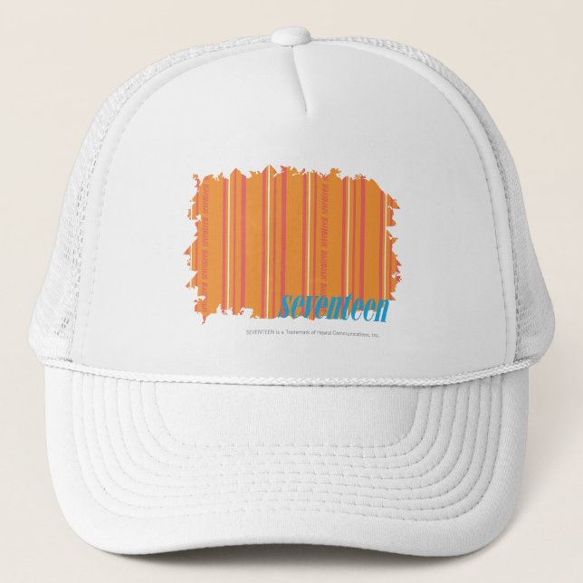 Thin Stripes Orange 2 Trucker Hat (Front)