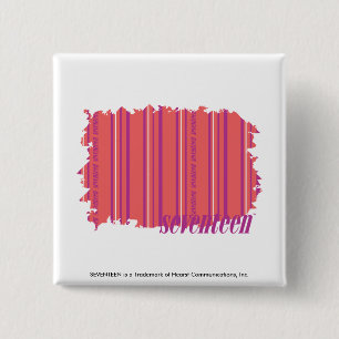 Thin Stripes Pink 2 15 Cm Square Badge