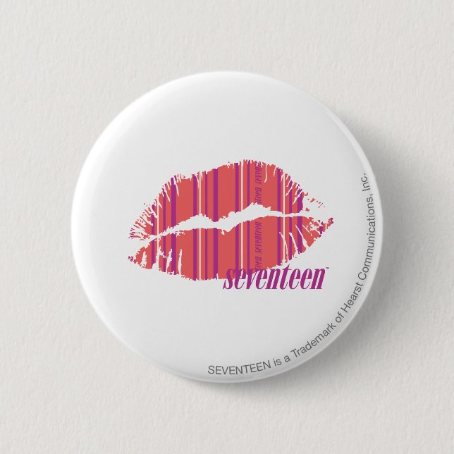 Thin Stripes Pink 6 Cm Round Badge (Front)