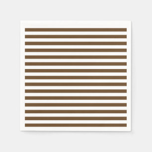 Thin Stripes - White and Dark Brown Napkin