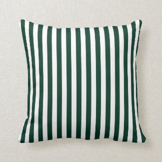 Thin Stripes - White and Dark Green Cushion