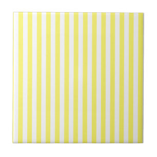 Thin Stripes - White and Lemon Tile