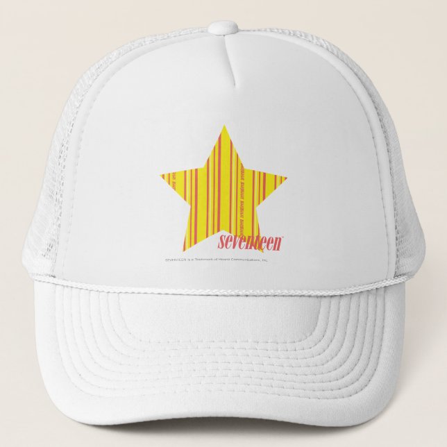 Thin Stripes Yellow 4 Trucker Hat (Front)