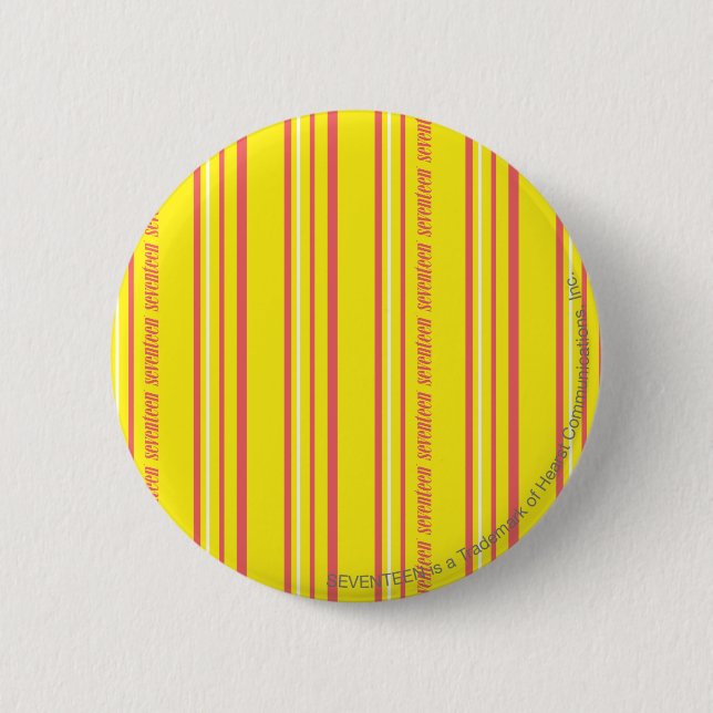 Thin Stripes Yellow 6 Cm Round Badge (Front)