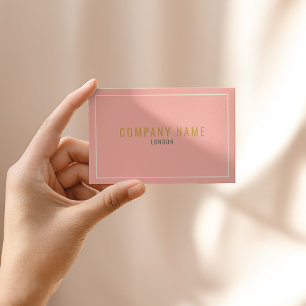 Thin white border pink business card