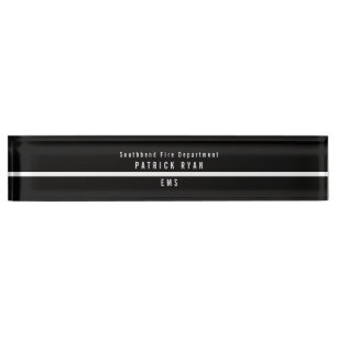Thin White Line EMS Modern Monogram Nameplate