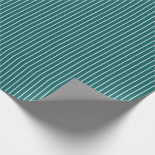 Thin White Pinstripes on Dark Teal Wrapping Paper