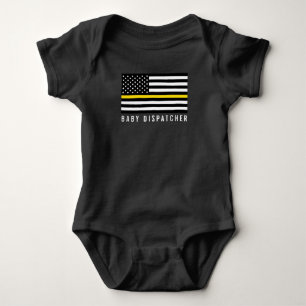 Thin Yellow Line American Flag Baby Dispatcher  Bodysuit
