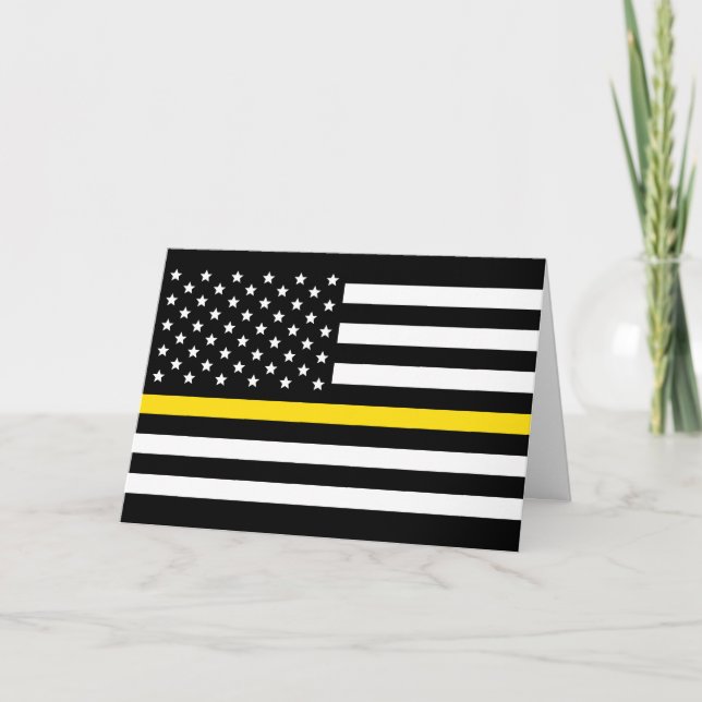 Thin Yellow line Dispatcher American Flag Card (Front)