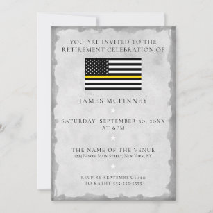 Thin Yellow Line Dispatcher Flag Retirement Party Invitation