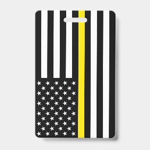 Thin Yellow Line Dispatchers Flag ID Badge