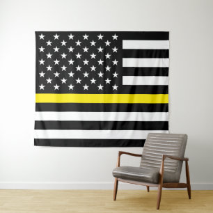 Thin Yellow Line Dispatchers Flag Tapestry
