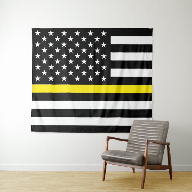 Thin Yellow Line Dispatchers Flag Tapestry (In Situ (Horizontal))