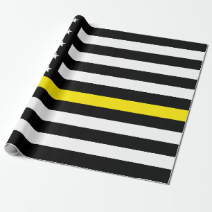 Thin Yellow Line Dispatchers Flag Wrapping Paper