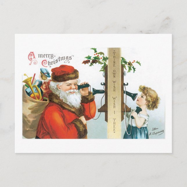 Thine Own Wish - Wish I Thee - Ellen Clapsaddle Holiday Postcard (Front)