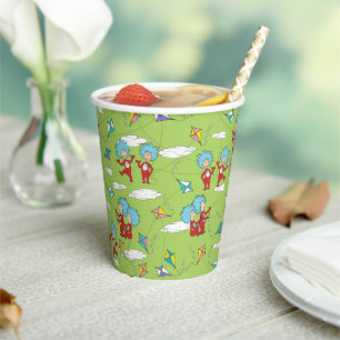 Thing 1 Thing 2 Flying Kite Things Pattern Paper Cups