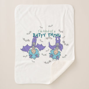 Thing 1 Thing 2 Kind of a Batty Thing Sherpa Blanket