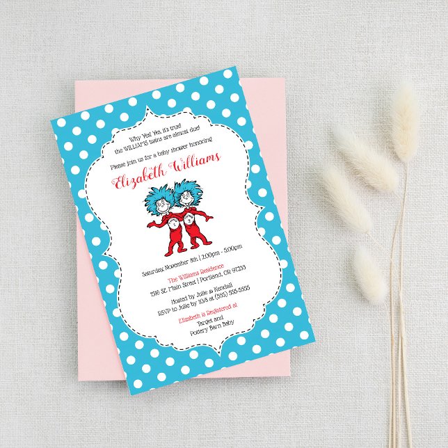 Thing 1 Thing 2 | Twins Baby Shower Invitation (Creator Uploaded)