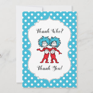 Thing 1 Thing 2 Twins Baby Shower Thank You Card