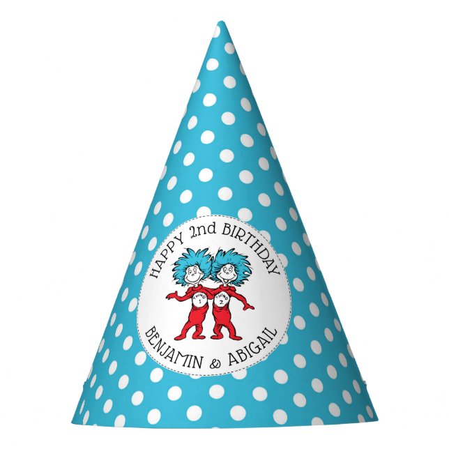 Thing 1 Thing 2 | Twins Birthday Party Hat (Front)