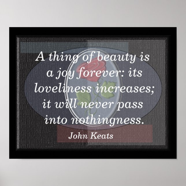 Thing of beauty - John Keats --art print (Front)