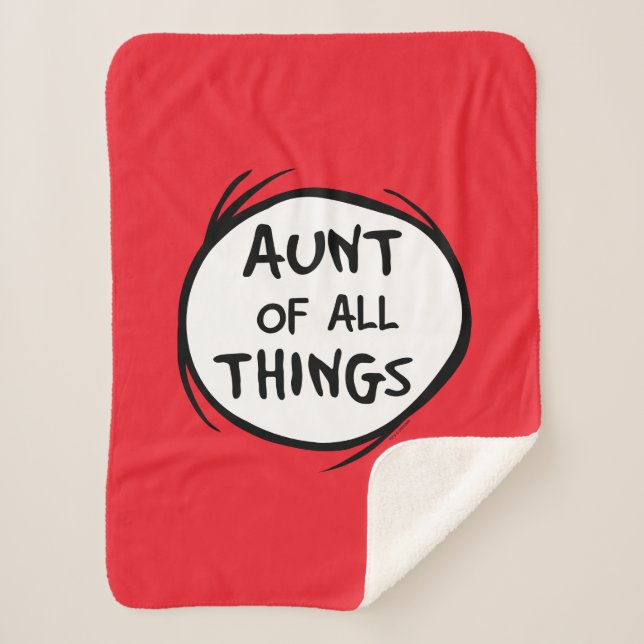 Thing One Thing Two - Aunt of all Things Sherpa Blanket (Front)