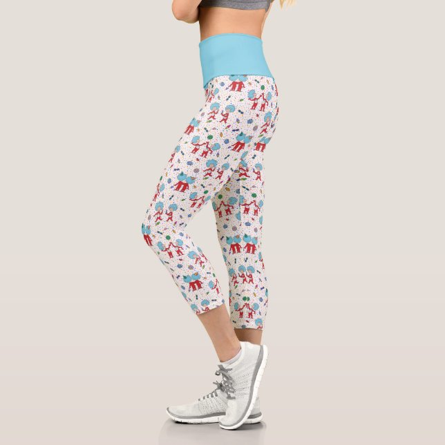 Thing One Thing Two Celebration Pattern Capri Leggings (Left)
