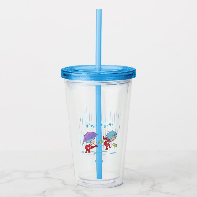 Thing One Thing Two Happy Things Acrylic Tumbler (Front)