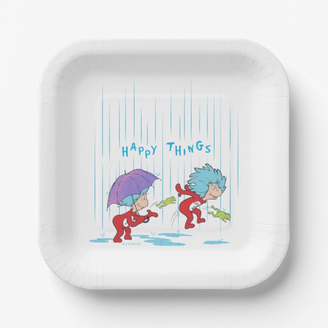 Thing One Thing Two Happy Things Paper Plate (Front)